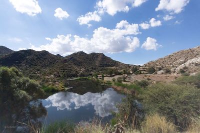 Panoramic view of landscape and mountains against sky