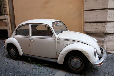 Vintage car on street