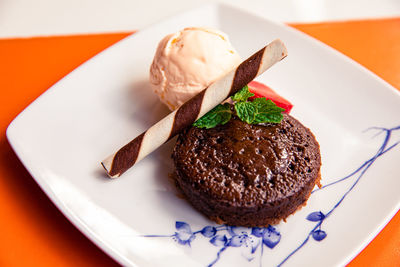 Close-up of cake on plate