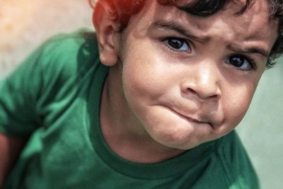 Close-up portrait of cute boy