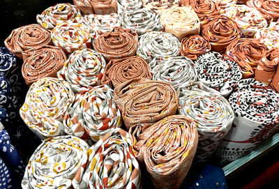 High angle view of candies for sale