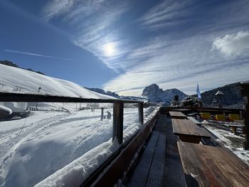 Bridge over river against sky