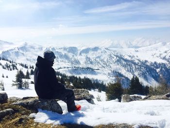 Scenic view of snow covered landscape