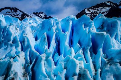 Scenic view of frozen waterfall