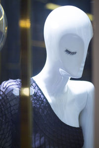 Close-up of dress on mannequin in store