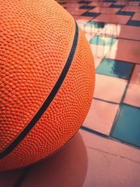 High angle view of basketball court