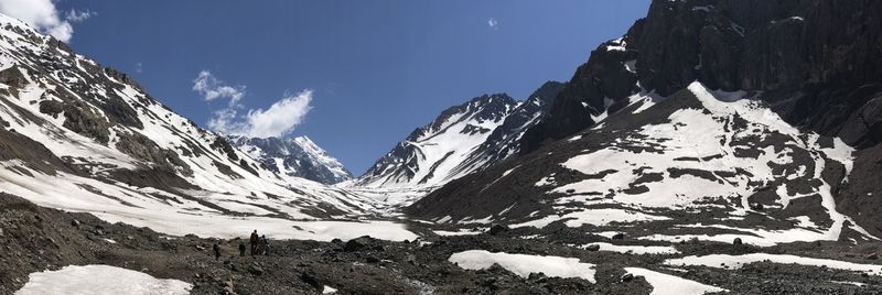 Scenic view of snow covered mountain against sky