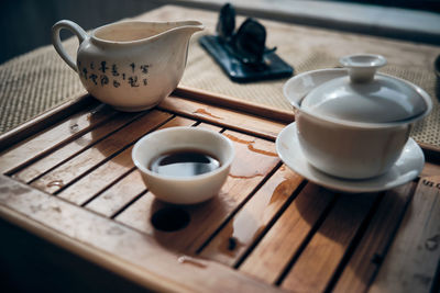 Chinese traditional gongfu cha tea ceremony.