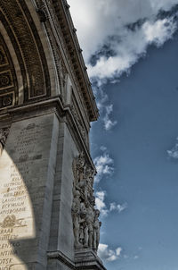 Low angle view of historical building against cloudy sky