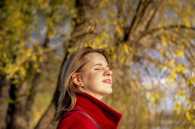 Young woman looking away