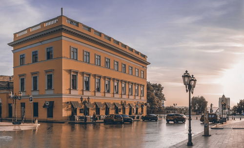 Historic building on primorsky boulevard in odessa, ukraine