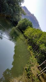 High angle view of lake
