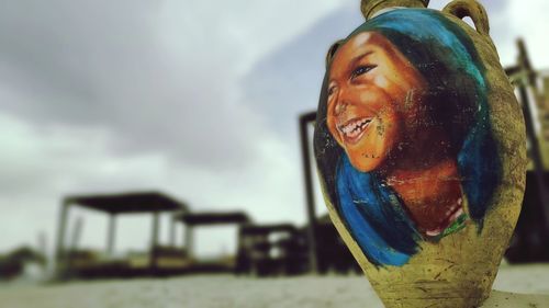 Close-up portrait of smiling boy