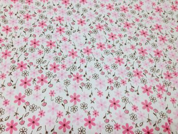 Full frame shot of bed sheet with floral pattern