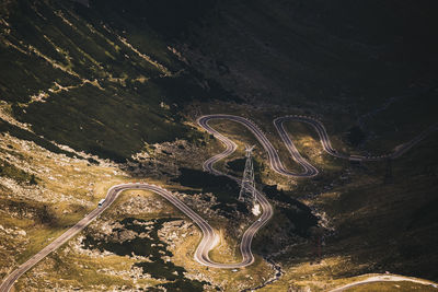 High angle view of road on mountain