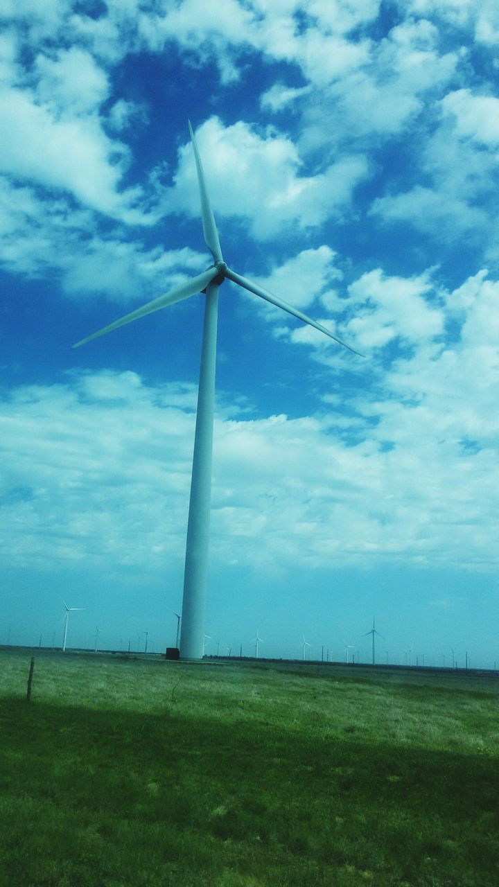 wind power, wind turbine, alternative energy, windmill, environmental conservation, renewable energy, fuel and power generation, field, landscape, sky, rural scene, grass, technology, traditional windmill, cloud - sky, tranquil scene, tranquility, nature, cloud, scenics