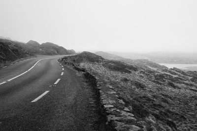 Scenic view of road against clear sky