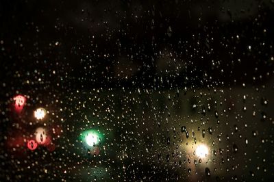 Close-up of water drops on glass