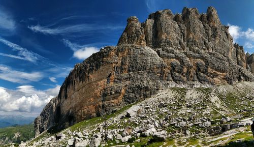 Scenic view of rocky mountains against sky