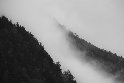 Scenic view of mountains against sky during winter