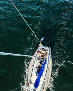 Boat sailing on sea