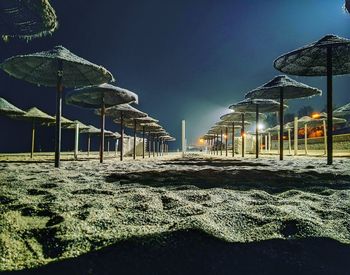 Panoramic view of beach against clear sky