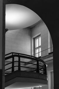 Low angle view of spiral staircase of building