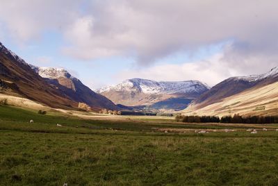 Scenic view of mountains against sky