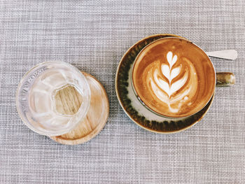 Directly above shot of coffee on table