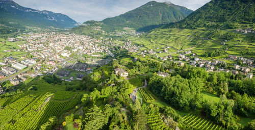 High angle view of townscape