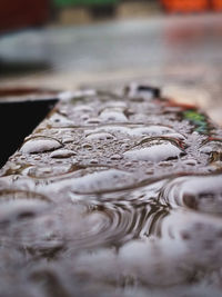 Surface level of water flowing in river