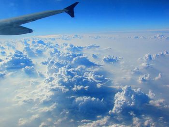 Cropped image of airplane flying over landscape