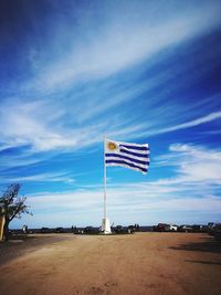 Flag against blue sky