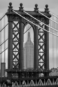 Low angle view of manhattan bridge