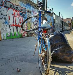 Bicycle parked in parking lot