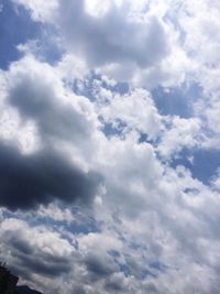 Low angle view of cloudy sky