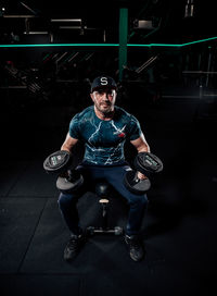 Man exercising in gym