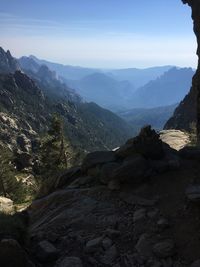 Scenic view of mountains against sky