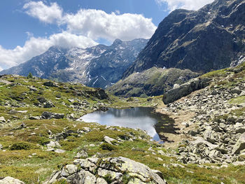 Scenic view of mountains against sky