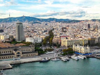 Aerial view of buildings in city