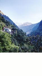 Scenic view of mountains against clear sky