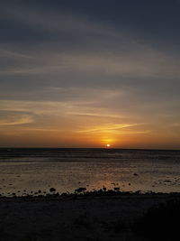 Scenic view of sea during sunset