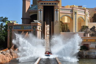 View of fountain in city