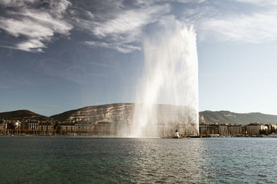 Scenic view of waterfall