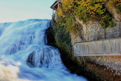 Scenic view of waterfall