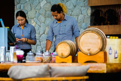 People working on table