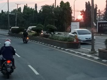 View of traffic on city street