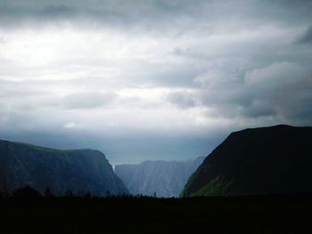 Scenic view of mountains against sky