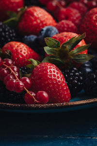 Close-up of strawberries in bowl