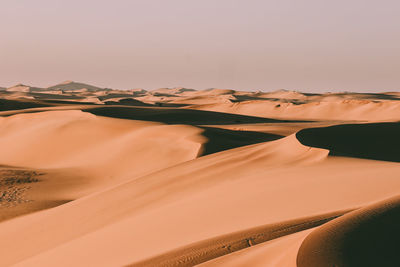 Sand dunes in desert